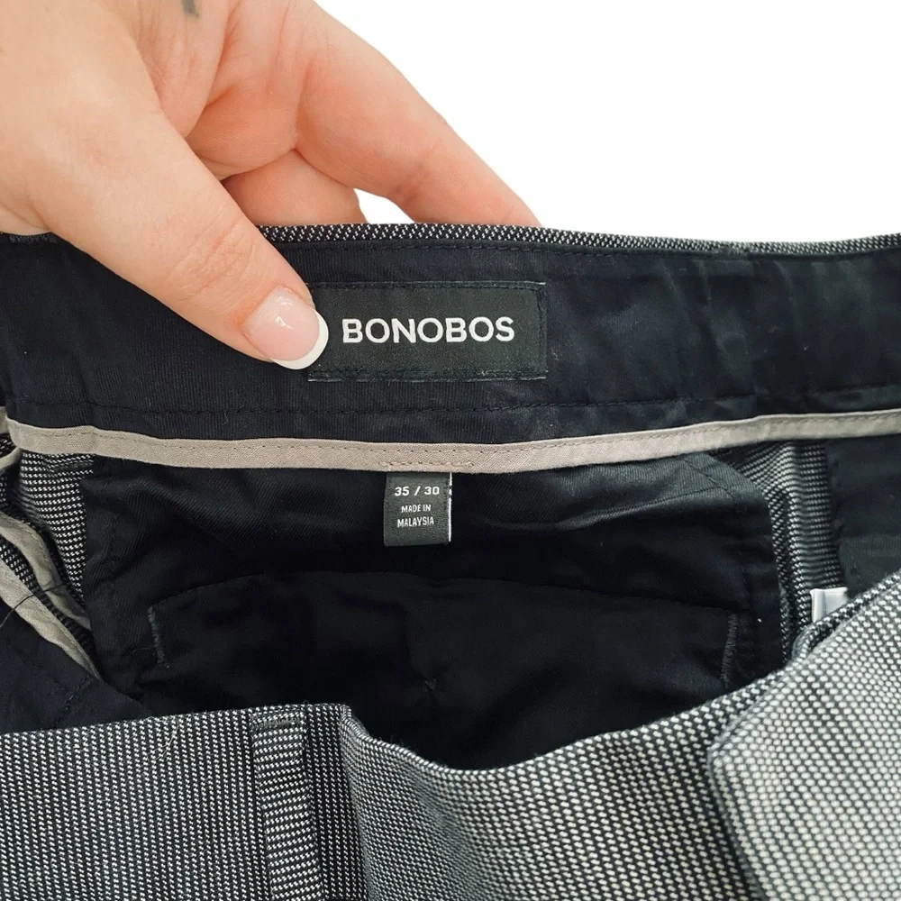 Bonobos Men’s Weekday Warrior Tuesday Straight Leg Black & White Pant Sz 35 X 30